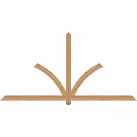 Ekena Millwork Redmond Smooth Timber Gable Bracket, Western Red Cedar, 96"W x 48"H x 1 1/2"D x 3 1/2"F, 12/12 Pitch GBW096X48X0204RED00SWR